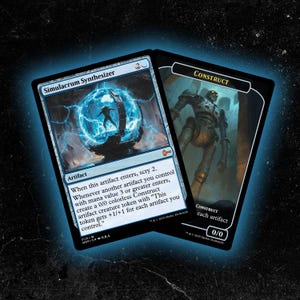Sintetizador Simulacrum + 2 fichas de Constructo - Tarjeta proxy personalizada de Magic: The Gathering: ¡de alta calidad, duradera y asequible!