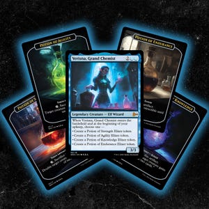 Verisna, Gran Química + 4 Fichas de Poción - Carta original de Magic: The Gathering - ¡De alta calidad, duradera y asequible!