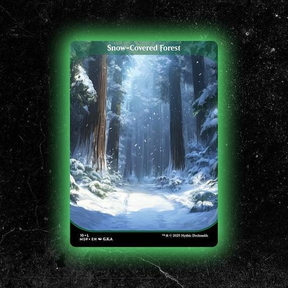 Snow-covered Forest - Custom Full Art Basic Land for Card - Etsy