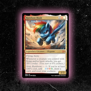 Rainbow Dash - Tarjeta proxy personalizada de Magic: The Gathering: ¡de alta calidad, duradera y asequible!