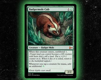 Foil Magic the Gathering Proxy Card: Badgermole Cub - Etsy