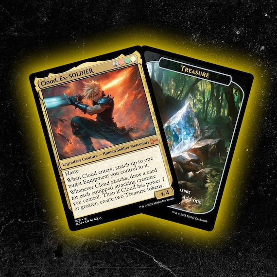 Cloud, Ex-soldier + Treasure Token - Custom Proxy Commander Card - Etsy