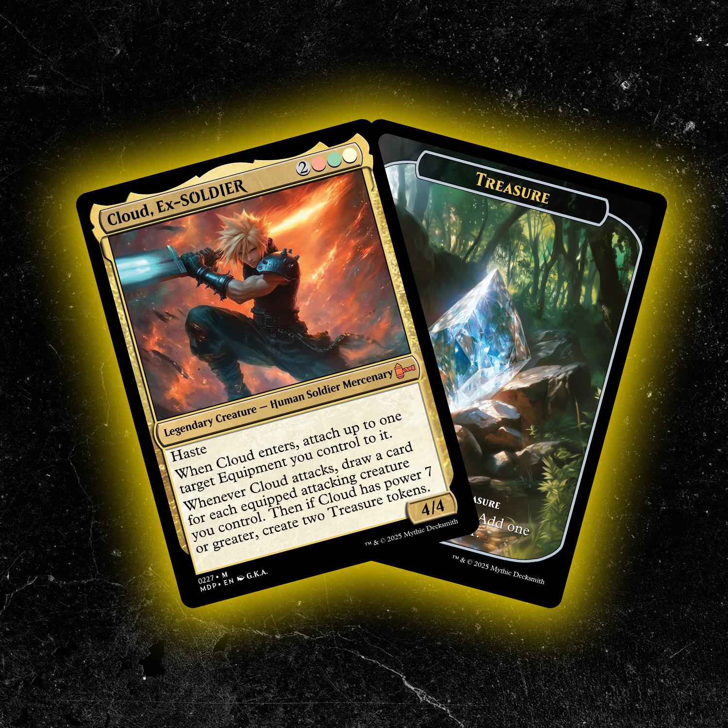Cloud, Ex-soldier + Treasure Token - Custom Proxy Commander Card - Etsy Cloud, Ex-soldier + Treasure Token - Custom Proxy Commander Card - Etsy
