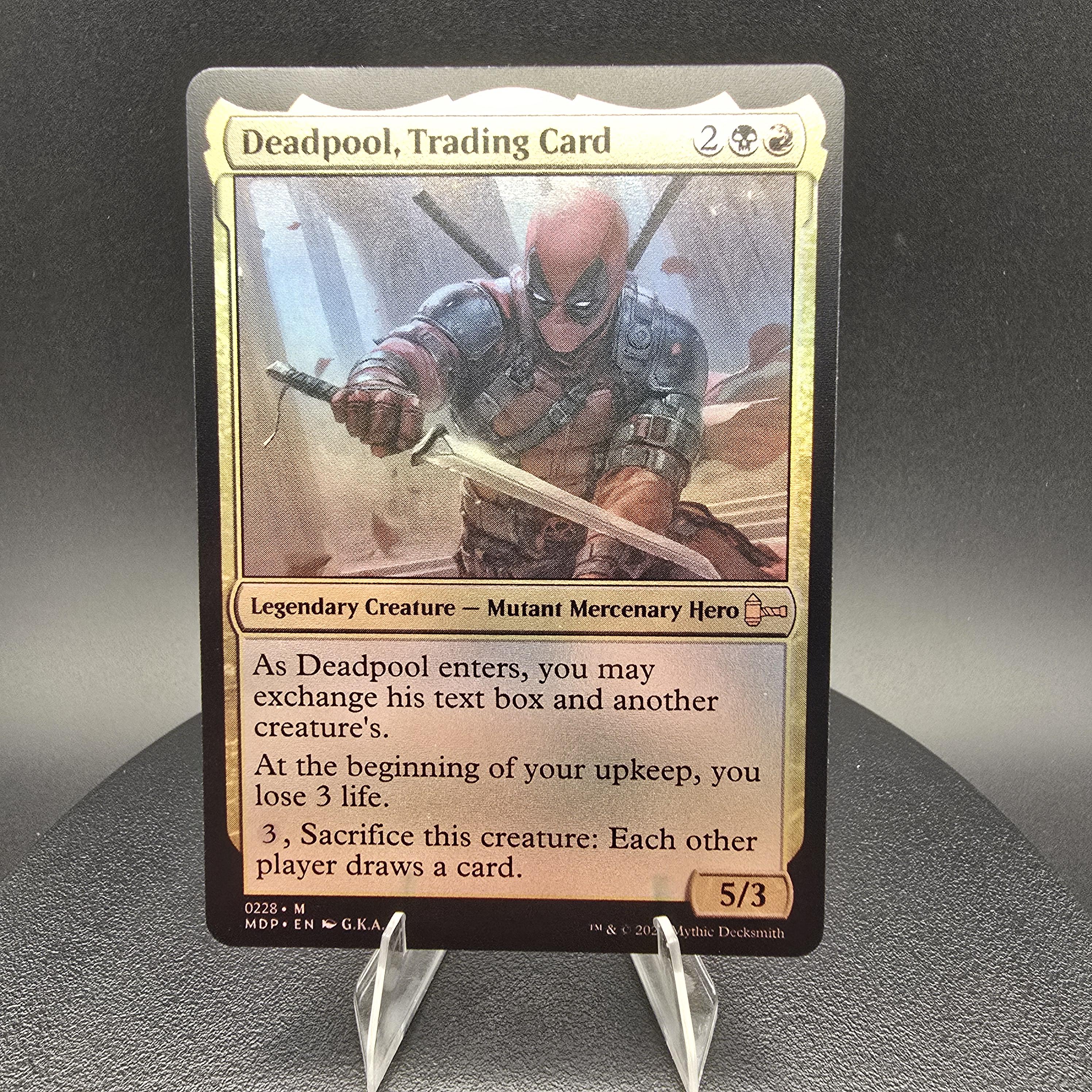 deadpool trading card mtg Deadpool, Trading Card - Full Art Borderless Alter Proxy