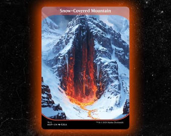 Snow-covered Mountain - Custom Full Art Basic Land for Card - Etsy