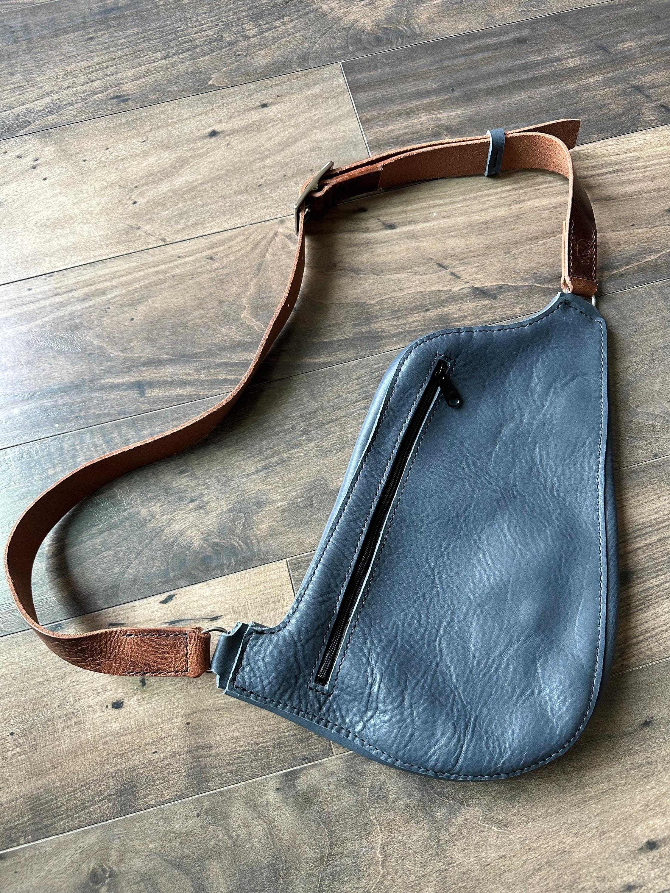 Blue and Brown Sling Bag - Etsy