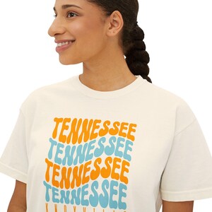 Knoxville Tennessee Orange & Blue Retro Print Comfort Colors Boxy Tee