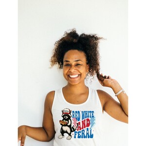 Red, White, & Feral Funny America Comfort Colors Tank