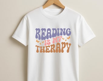 Lesen ist meine Therapie | Buch-Liebhaber-Grafik-T-Shirt
