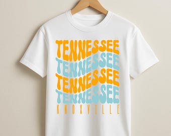 Camiseta de Knoxville, Tennessee / Colores cómodos unisex de estilo retro