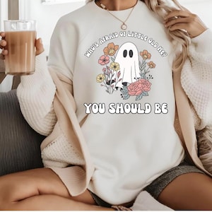 Who's Afraid of Little Old Me Lyrics Ghost Print Comfort Colors T-Shirt