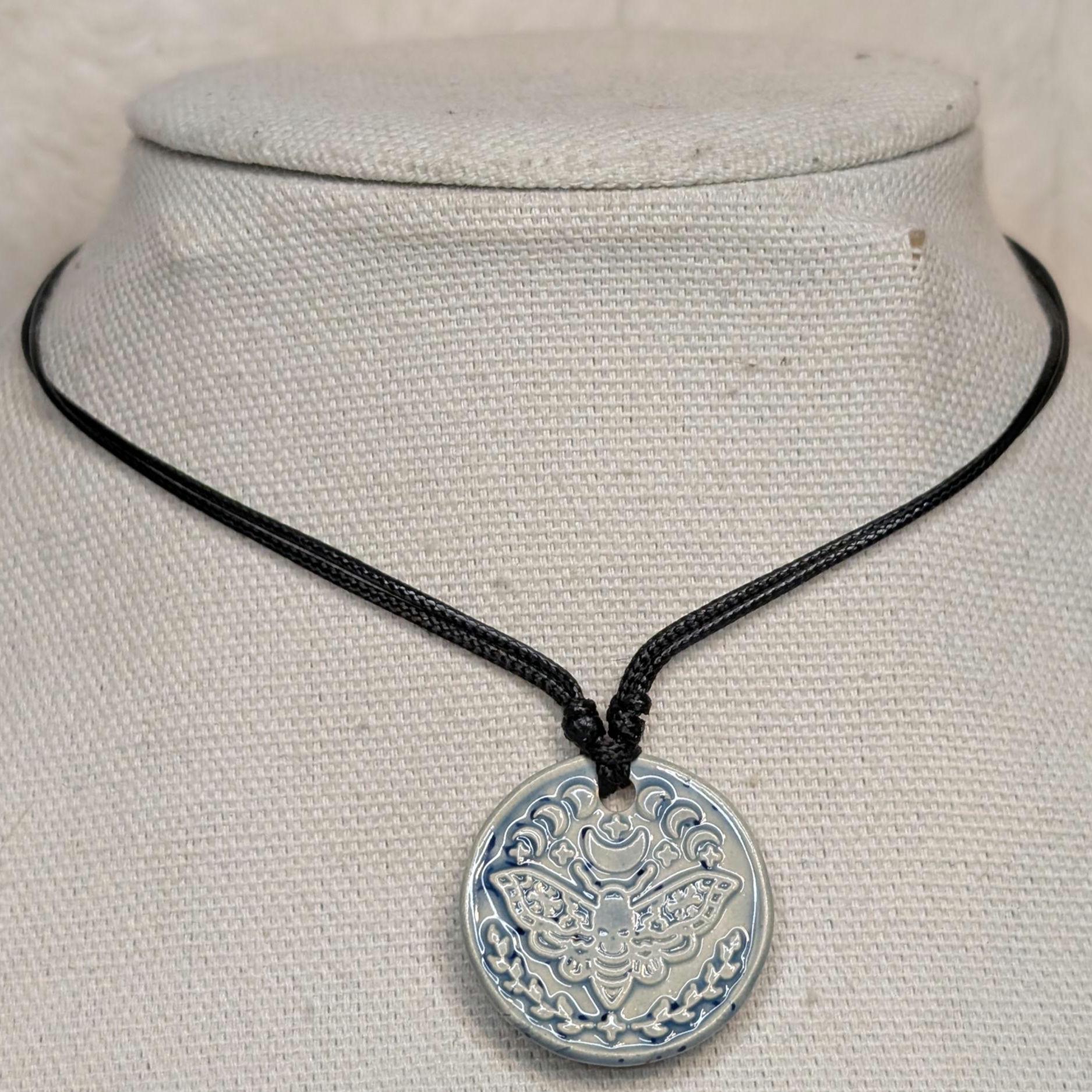 Death Moth Moon Phase Filigree Cottagecore Ceramic Wax Seal Pendant ...