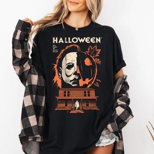Michael Myers Halloween Grafik T-Shirt Schwarz Shirt Horrorfilm Bekleidung Gruselige Saison T-Shirt für Männer Frauen Halloween Liebhaber Geschenk