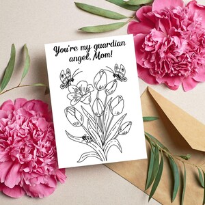 Muttertagskarte, digitale Muttertagskarte, Grußkarte, Blumenkarte, Liebeskarte, Druckbare leere Karte, handgemachte Postkarte, handgemachtes Geschenk