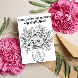 Carte de fête des mères, cadeau pour maman, carte de printemps, fête des mères de mai, carte minimaliste, carte de fête des mères imprimable, téléchargement numérique, carte florale