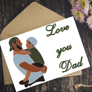 Tarjeta "Papá y bebé", el regalo perfecto para el Día del Padre. Homenaje al mejor papá. Diseño conmovedor: "Papá, te amo". Descarga instantánea e imprimible.
