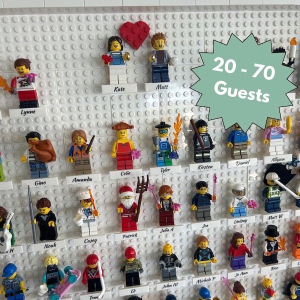 Libro de visitas de boda con minifiguras LEGO (hasta 70 invitados) Incluye minifiguras LEGO personalizadas y tablero