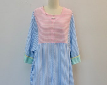 Vintage LEISURE LIFE Day Dress size large or xl made in USA pj's nightie mumu