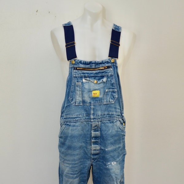 Vintage Workn' Sport OVERALLS distressed work wear Made in USA Size 40 X 30