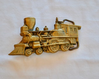 1960s 1970s Locomotive Solid Brass Marble Paperweight Orig Vintage Folk Art Clever Railroad Retro Ol Skool Train Collectible Office Decor