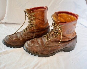 Rare 50s Vintage Blue Band Work Boots Moc Toe Vintage Americana Men/'s 8.5 E