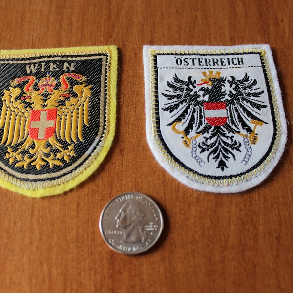 on SALE Vintage Lot of 2 Austria Sew-on Patches New Unused Wien Vienna and Osterreich Austria