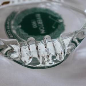 Vintage RIVERTON COUNTRY CLUB Clear Glass Advertising Ashtray Cinnaminson New Jersey image 5
