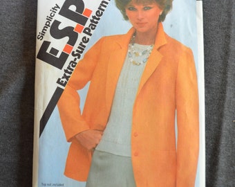 Vintage PATTERN Simplicity ESP 9974 Women's Blazer Jacket Copyright 1981 Size 14-16-18
