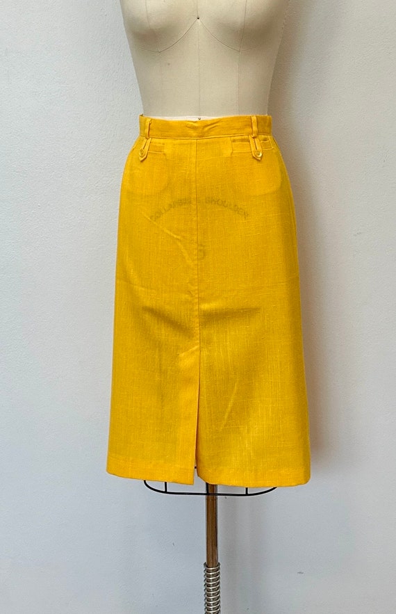 Vintage Skirt Bright Yellow Pencil Skirt Front Poc