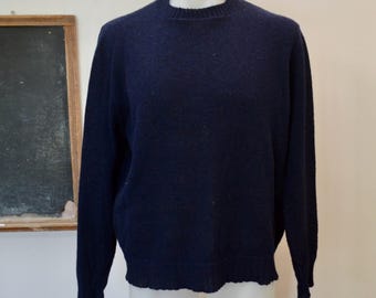 Vintage McGREGOR Royal Clan dark blue wool sweater sz. XL made in USA