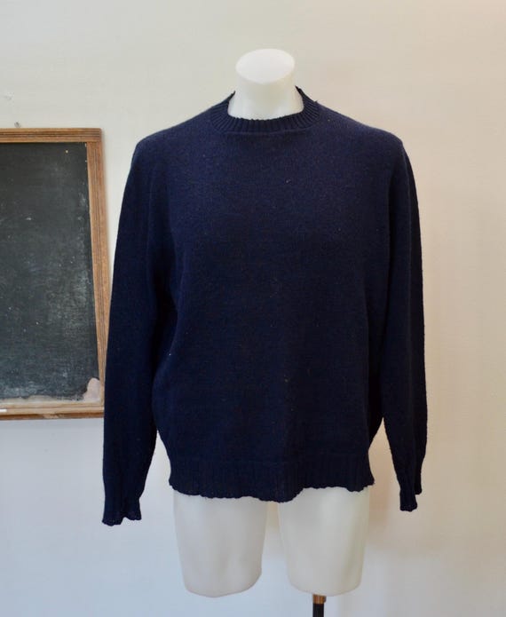 Vintage McGREGOR Royal Clan dark blue wool sweater sz. XL made in USA