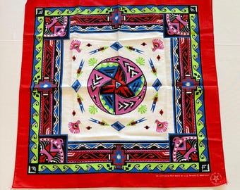 last chance Vintage Southwest Design Bandana Made in USA by Wamcraft RN 14193