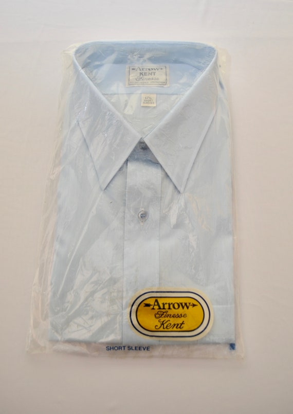 Vintage ARROW Kent FINESSE blue short sleeve shir… - image 2