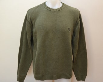 on sale Vintage Men's Chaps Sweater Army Green Cotton Size Extra Large