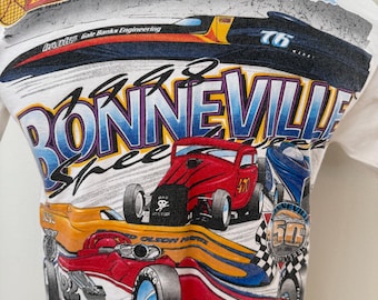 Se vende camiseta vintage de BONNEVILLE SPEEDWEEK, talla mediana o grande, año 1998.