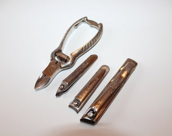 on SALE Vintage Lot of 4 Manicure Pedicure Clippers and Tools