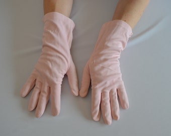 Vintage Light Pink Ladies Formal Gloves Above the Wrist Length