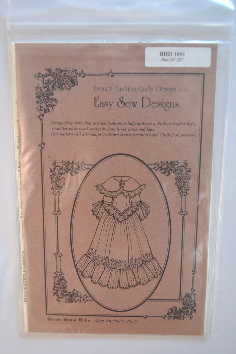 Easy Robe Sewing Pattern Patrons de vêtements pour poupées Brown House faciles à coudre, pour ...
