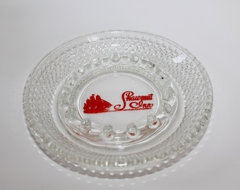 Vintage SHAWMUT INN Clear Glass Advertising Ashtray