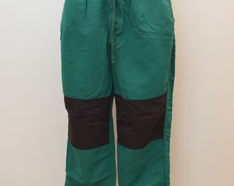 Vintage North Face Pants 90s Track Style with Cinchable Ankles Green and Black Lightweight Hiking Pants