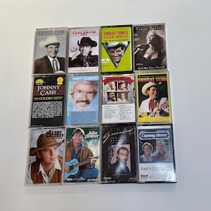 Vintage lot of 12 CASSETTE Tapes 1980&#39;s 90&#39;s originals COUNTRY MUSIC all play tested