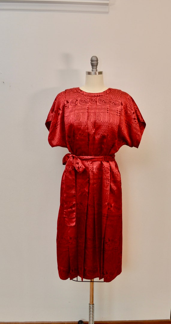 Vintage VOGUE PARIS ORIGINAL red short sleeve dres