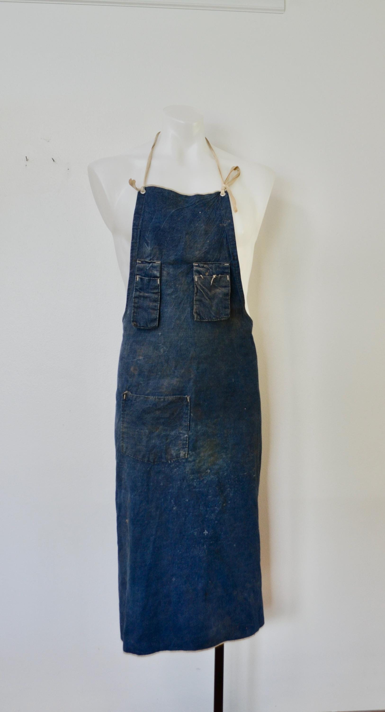 Denim Apron Vintage - Etsy