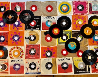on sale Vintage Lot of 41 7" RECORDS singles 45 RPM Country Music for crafting or listening