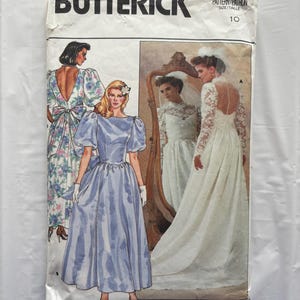 Vintage Sewing Pattern Butterick 3616 | Misses' Brides and Bridesmaids Dresses Bridal Gowns Size 10 Copyright 1986