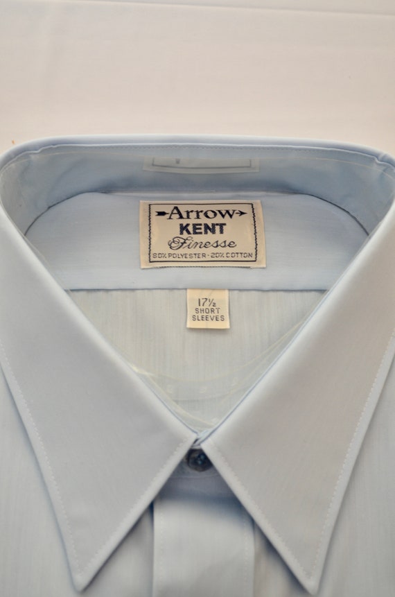 Vintage ARROW Kent FINESSE blue short sleeve shir… - image 5