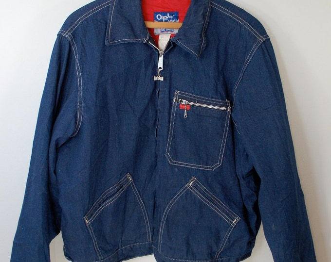 Vintage BIG SMITH Denim Lined Work Jacket Coat Sz. Large Union Made USA ...