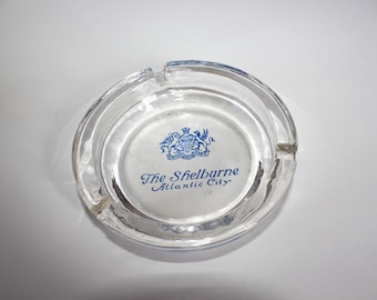 Vintage The Shelburne Hotel Ashtray Clear Glass Advertising Ashtray Atlantic City New Jersey