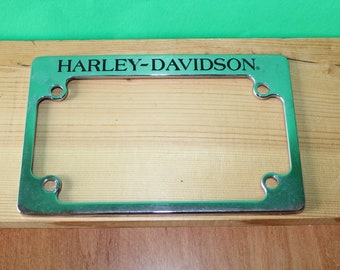 on sale Vintage Harley Davidson Motorcycle License Plate Holder Chrome Plated Metal Frame