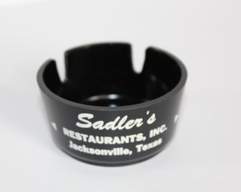 Vintage Sadler's Restaurants Ashtray Souvenir Advertising Ashtray Jacksonville, Texas